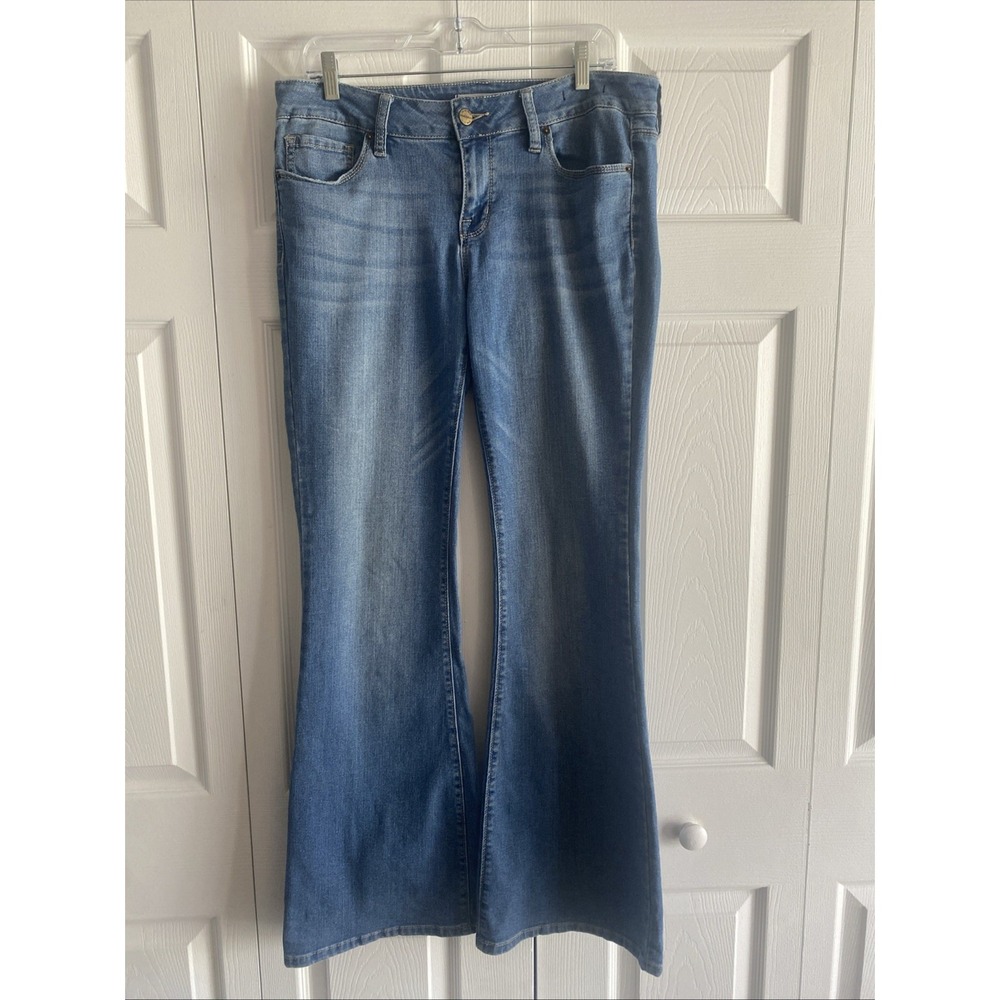 Bullhead Black Flare Jeans Womens 13 Blue Denim Y2K Vintage Cotton Blend Size 13